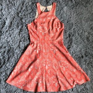 Jealous Tomato Coral/Tan Printed Sundress